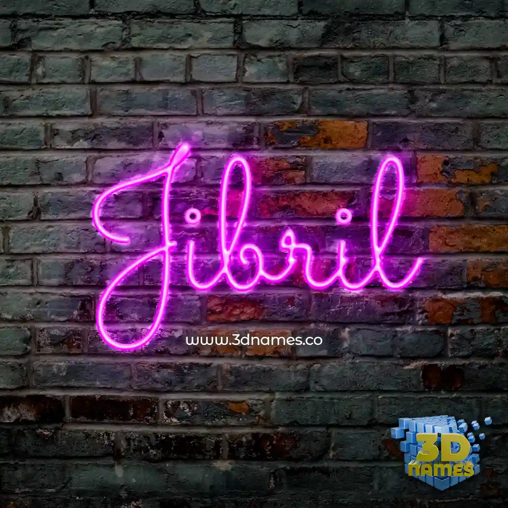 jibril in Pink Neon style - 3D name wallpaper