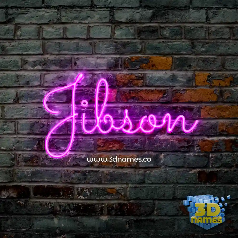 jibson in Pink Neon style - 3D name wallpaper