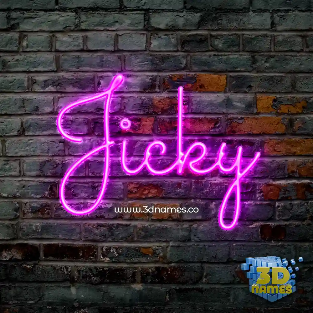 jicky in Pink Neon style - 3D name wallpaper