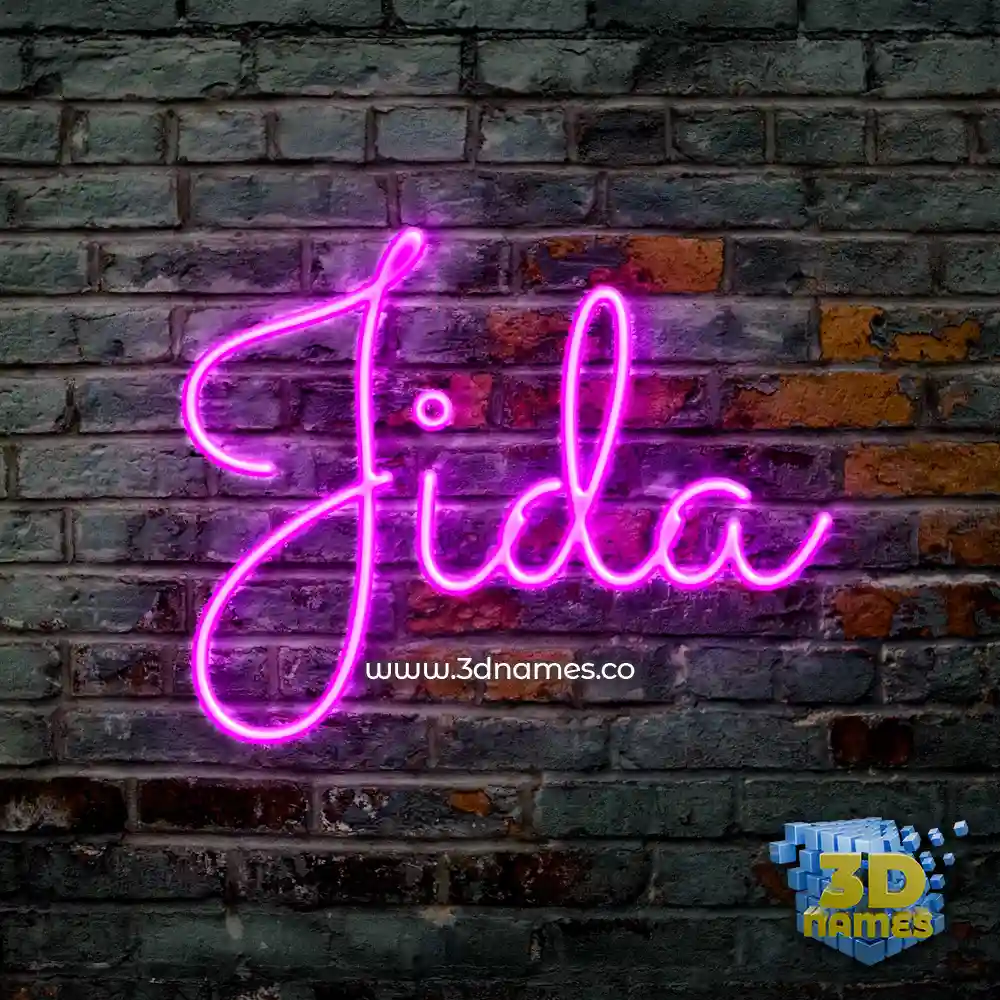 jida in Pink Neon style - 3D name wallpaper