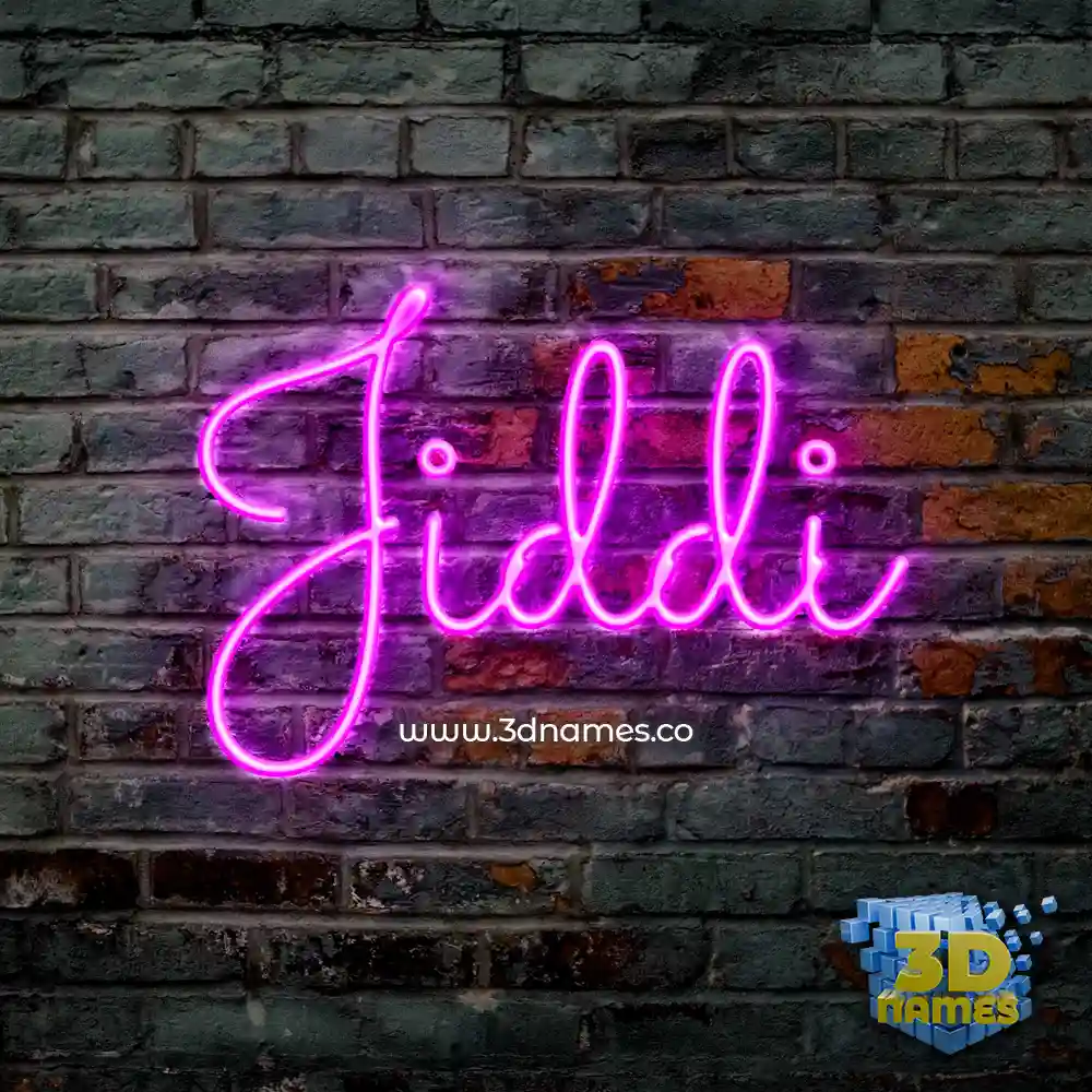 jiddi in Pink Neon style - 3D name wallpaper