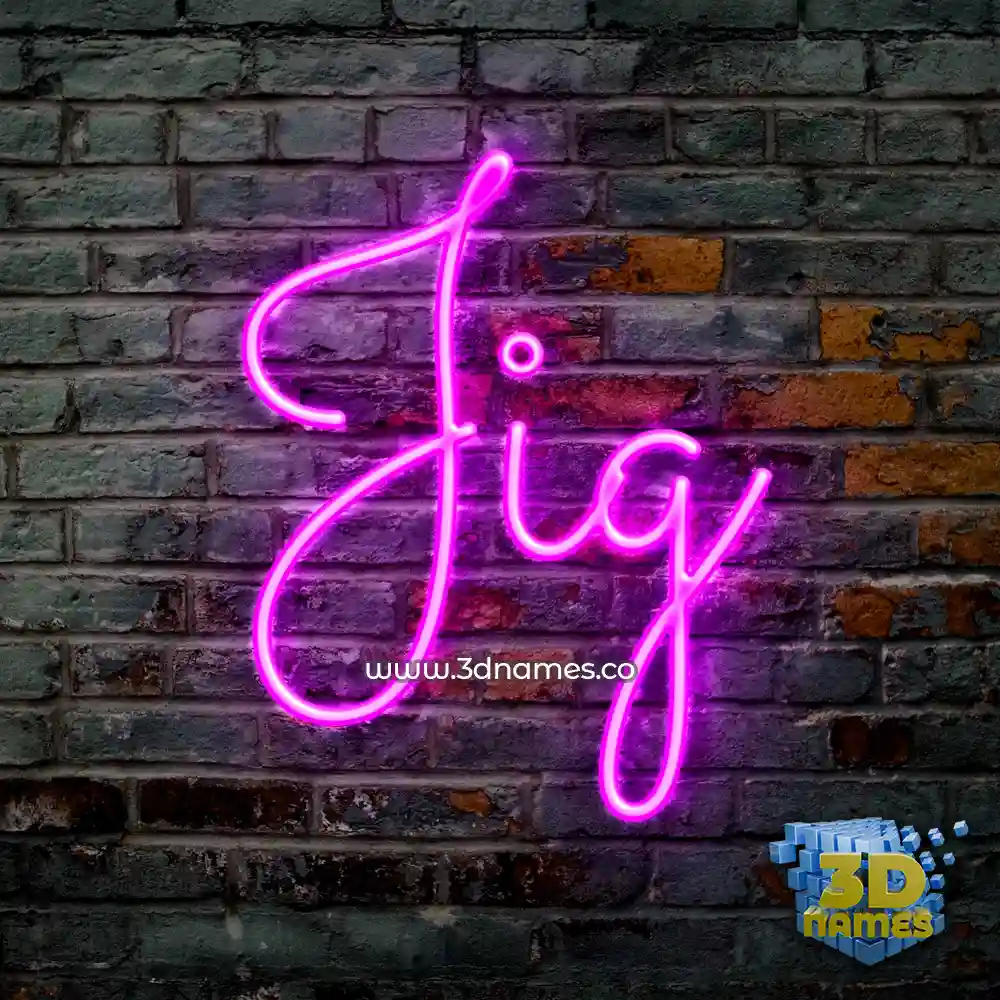 jig in Pink Neon style - 3D name wallpaper