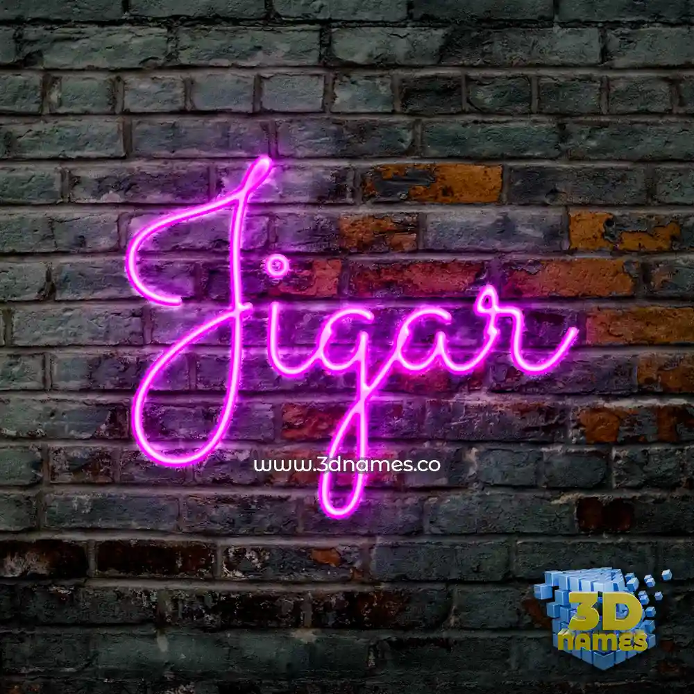 jigar in Pink Neon style - 3D name wallpaper
