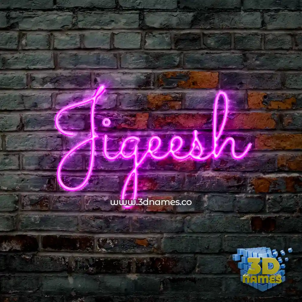 jigeesh in Pink Neon style - 3D name wallpaper