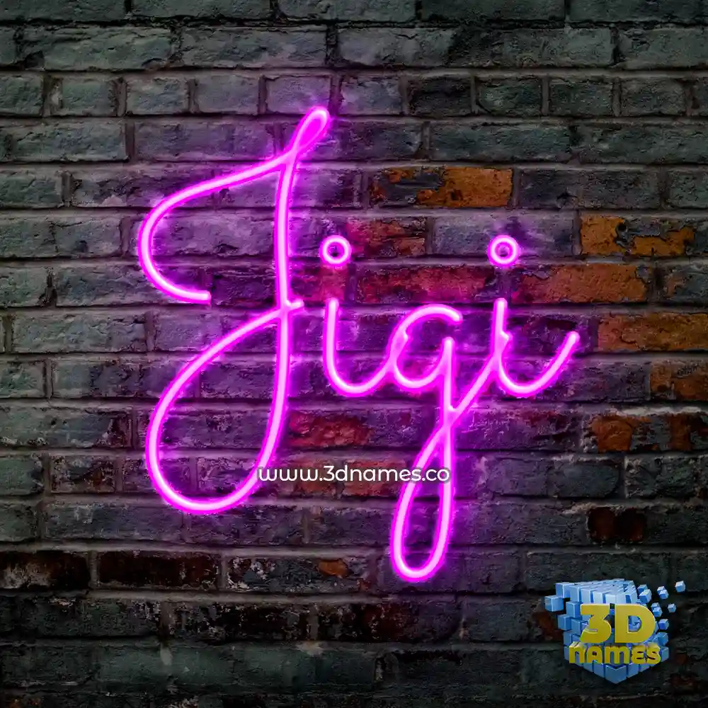 jigi in Pink Neon style - 3D name wallpaper