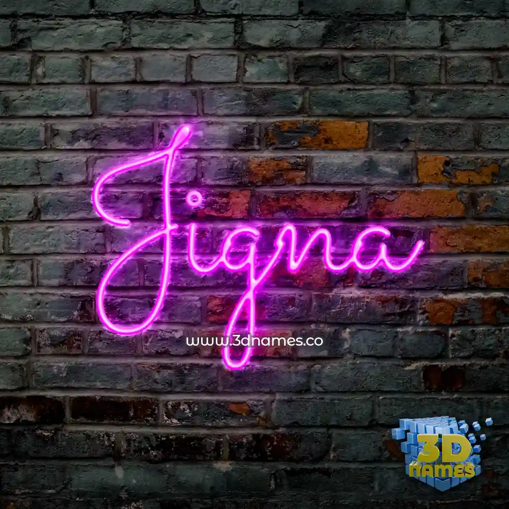 jigna in Pink Neon style - 3D name wallpaper