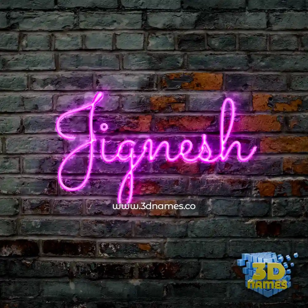 jignesh in Pink Neon style - 3D name wallpaper