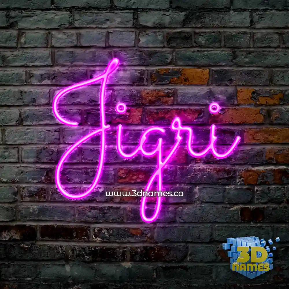 jigri in Pink Neon style - 3D name wallpaper