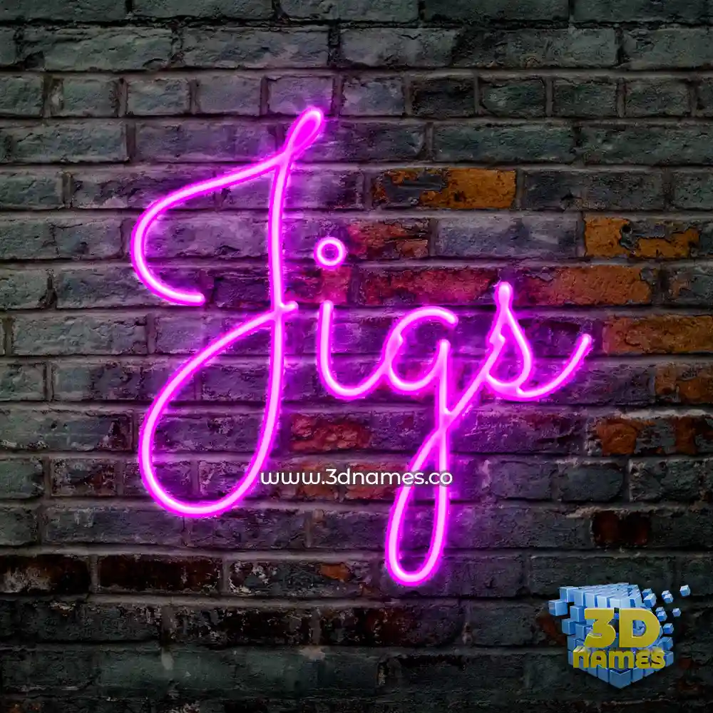 jigs in Pink Neon style - 3D name wallpaper