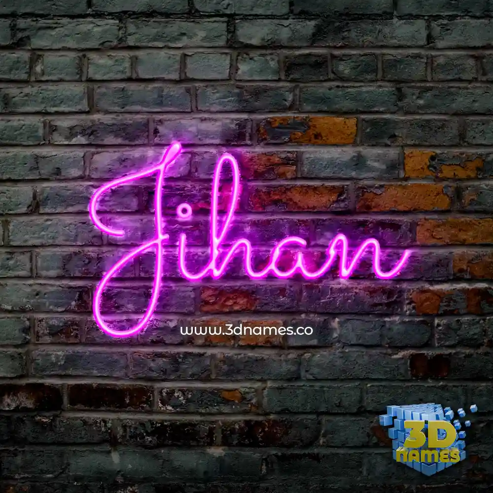 jihan in Pink Neon style - 3D name wallpaper