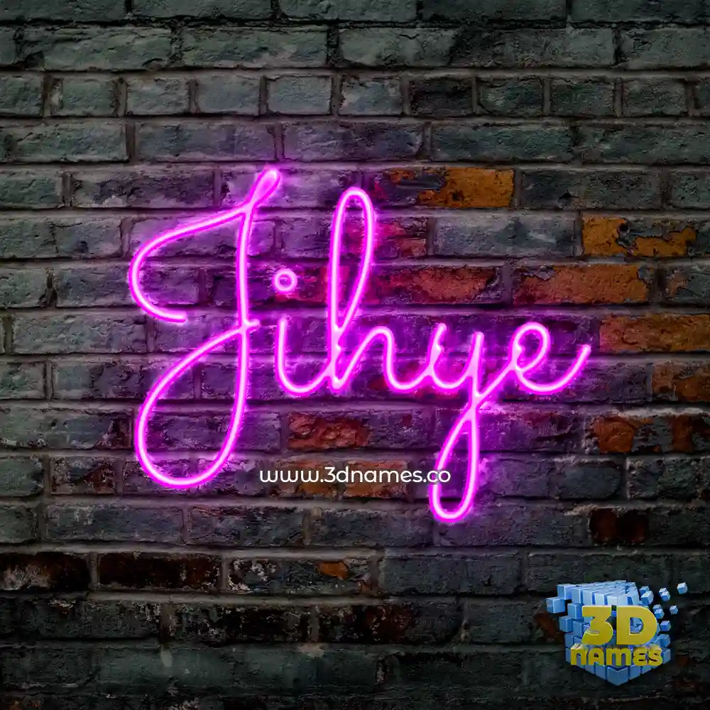 jihye in Pink Neon style - 3D name wallpaper
