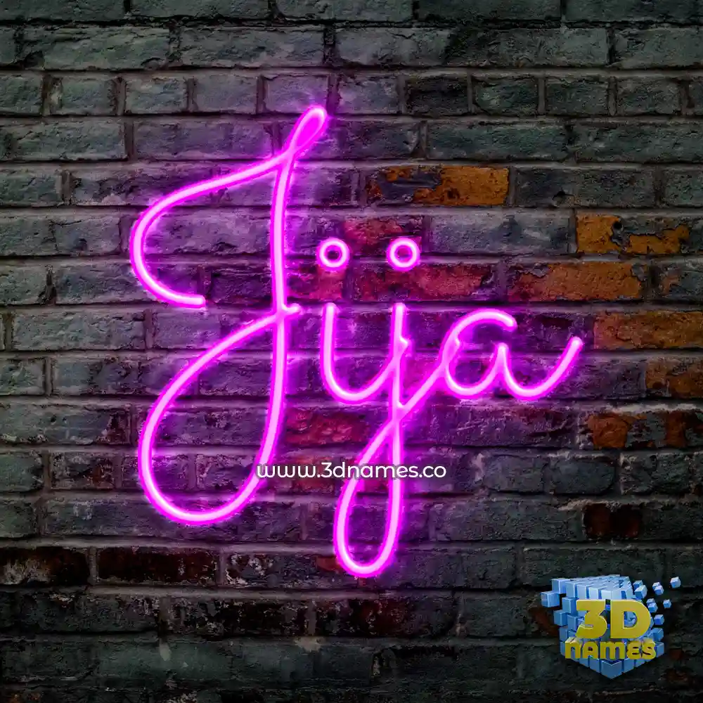 jija in Pink Neon style - 3D name wallpaper