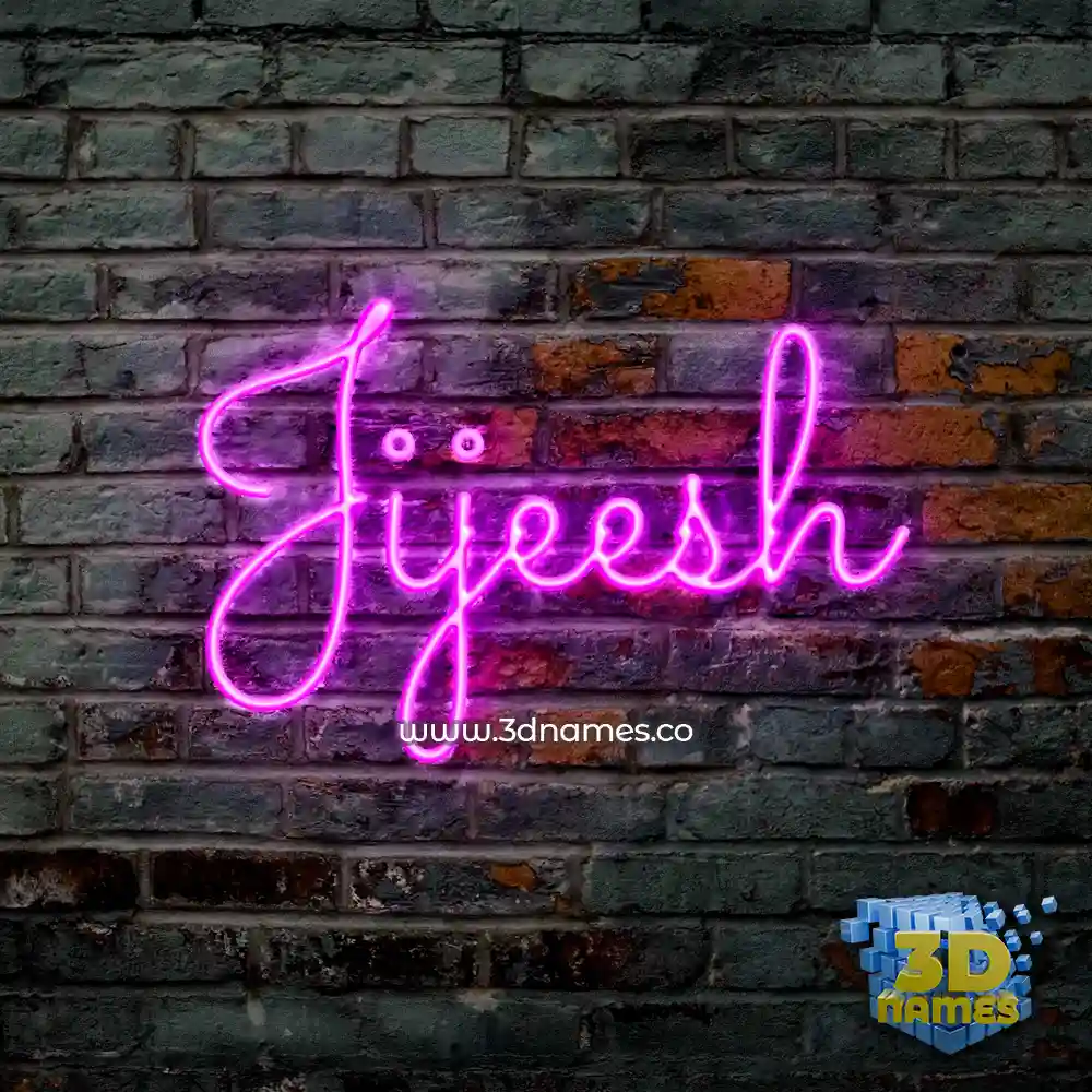 jijeesh in Pink Neon style - 3D name wallpaper