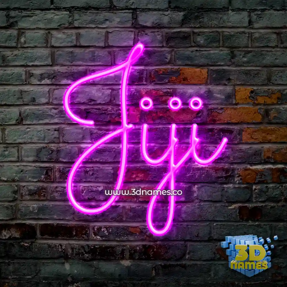 jiji in Pink Neon style - 3D name wallpaper