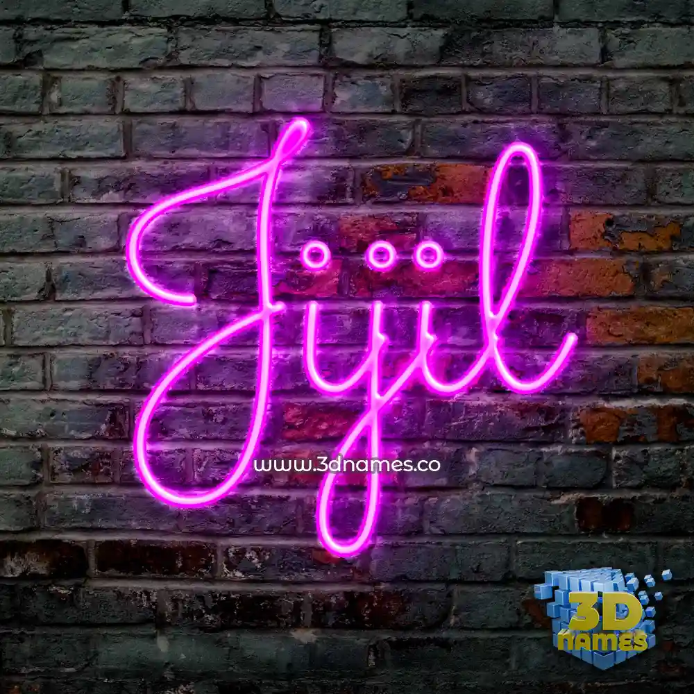 jijil in Pink Neon style - 3D name wallpaper