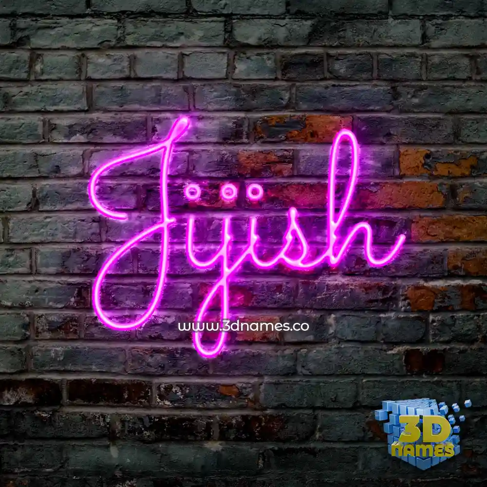 jijish in Pink Neon style - 3D name wallpaper