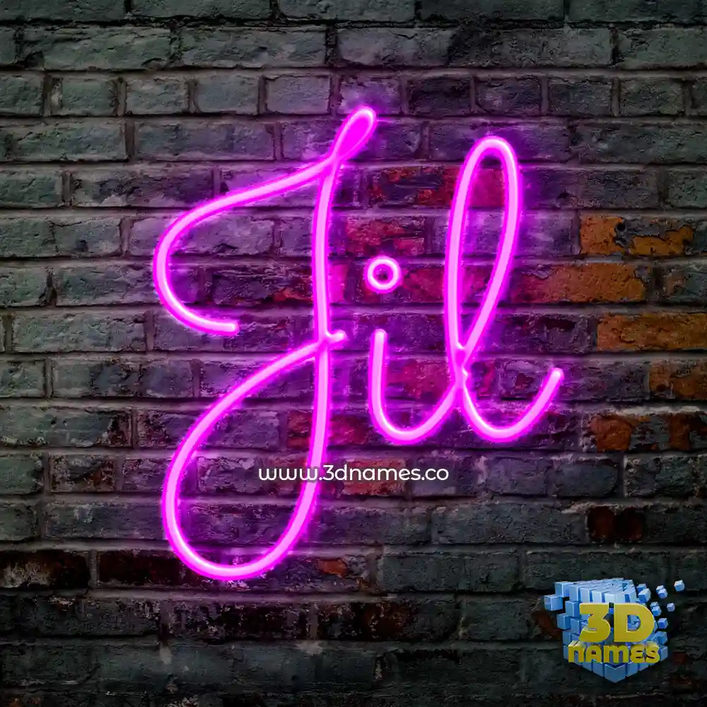 jil in Pink Neon style - 3D name wallpaper