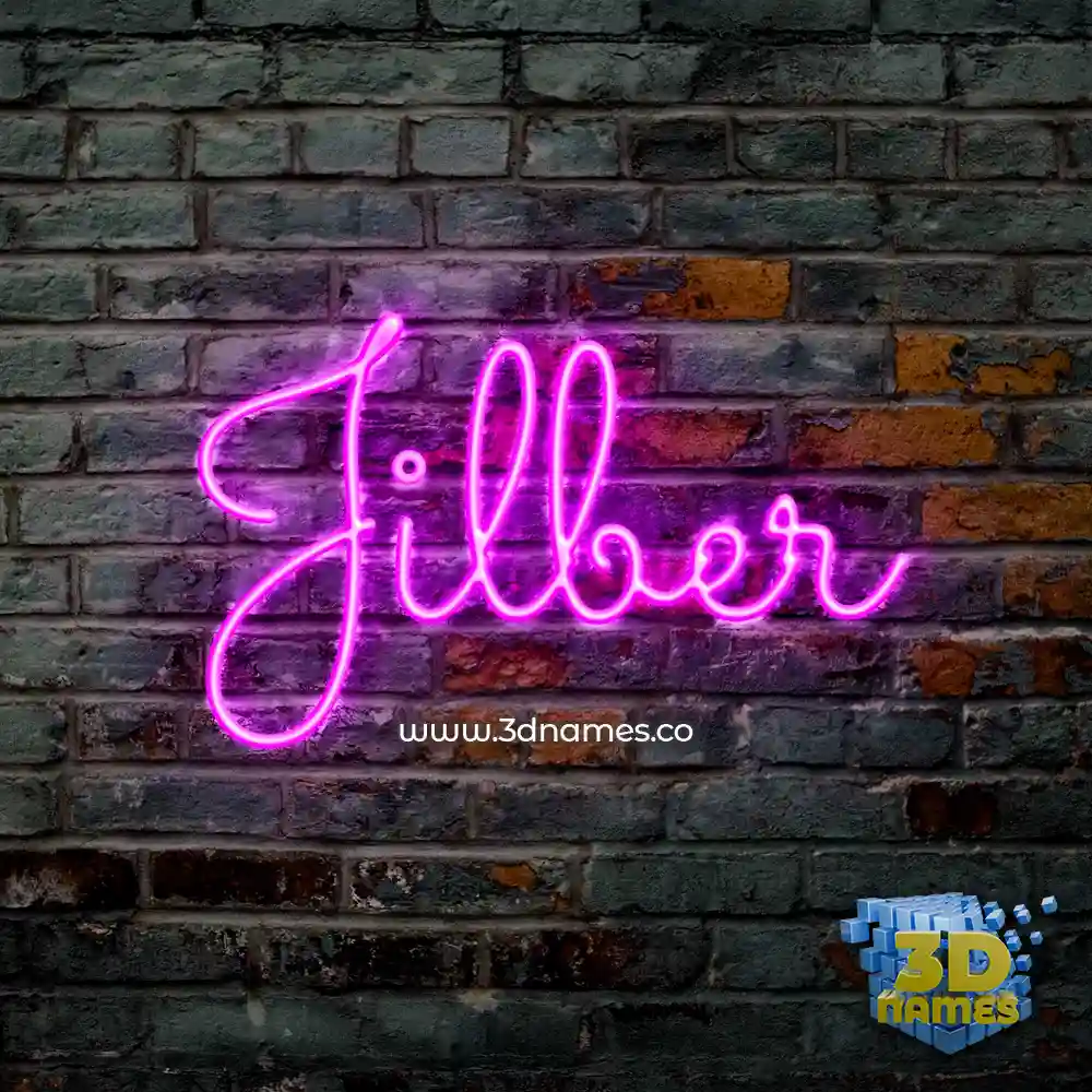 jilber in Pink Neon style - 3D name wallpaper