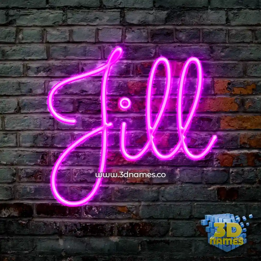 jill in Pink Neon style - 3D name wallpaper