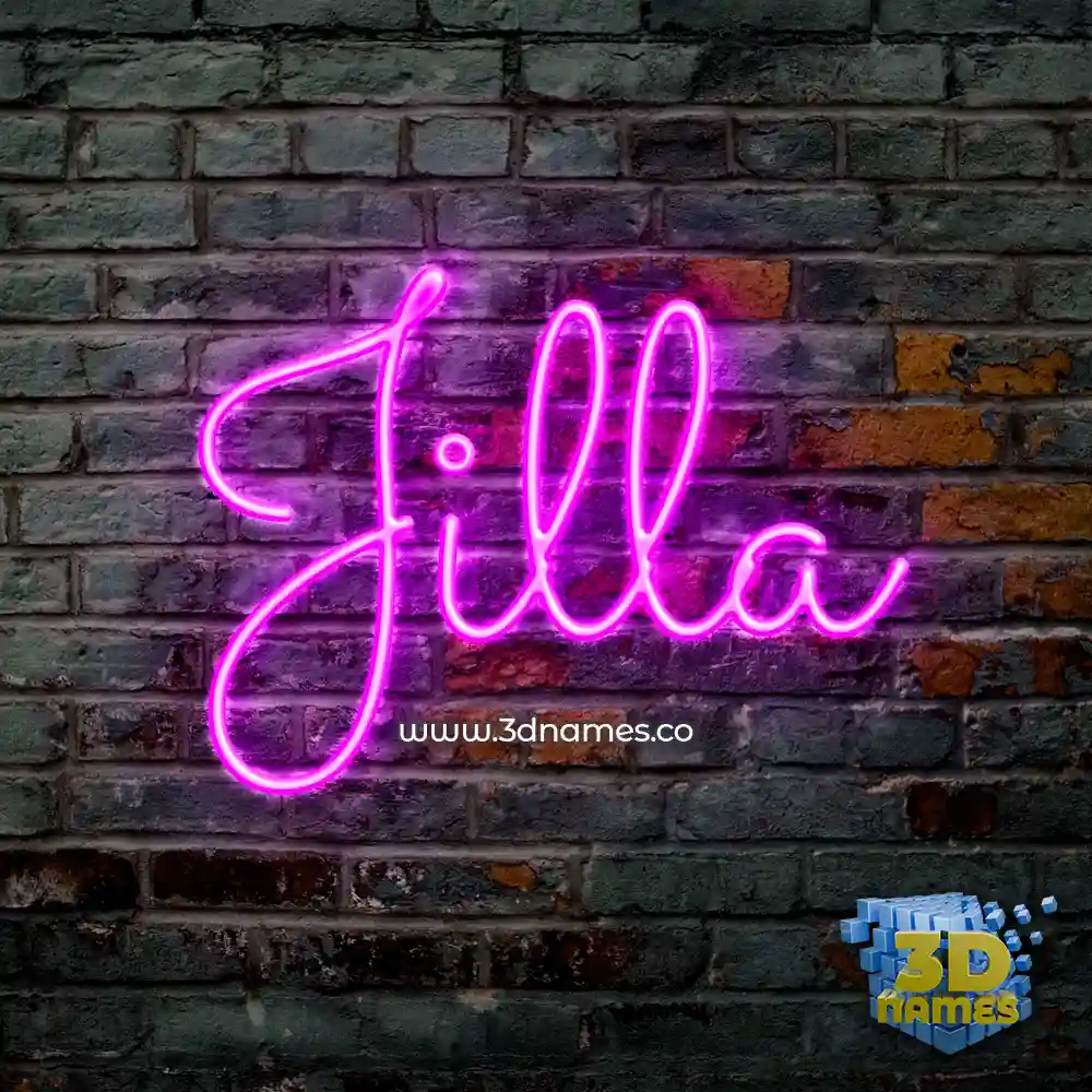 jilla in Pink Neon style - 3D name wallpaper