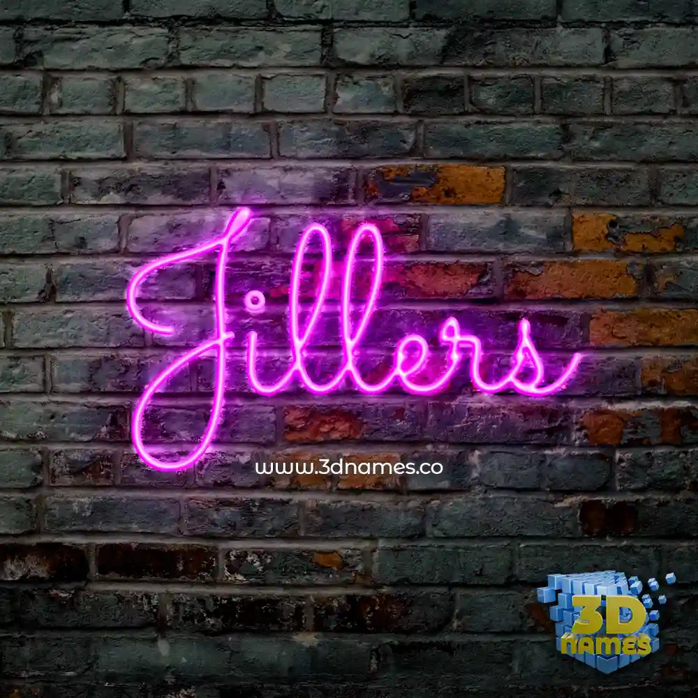 jillers in Pink Neon style - 3D name wallpaper