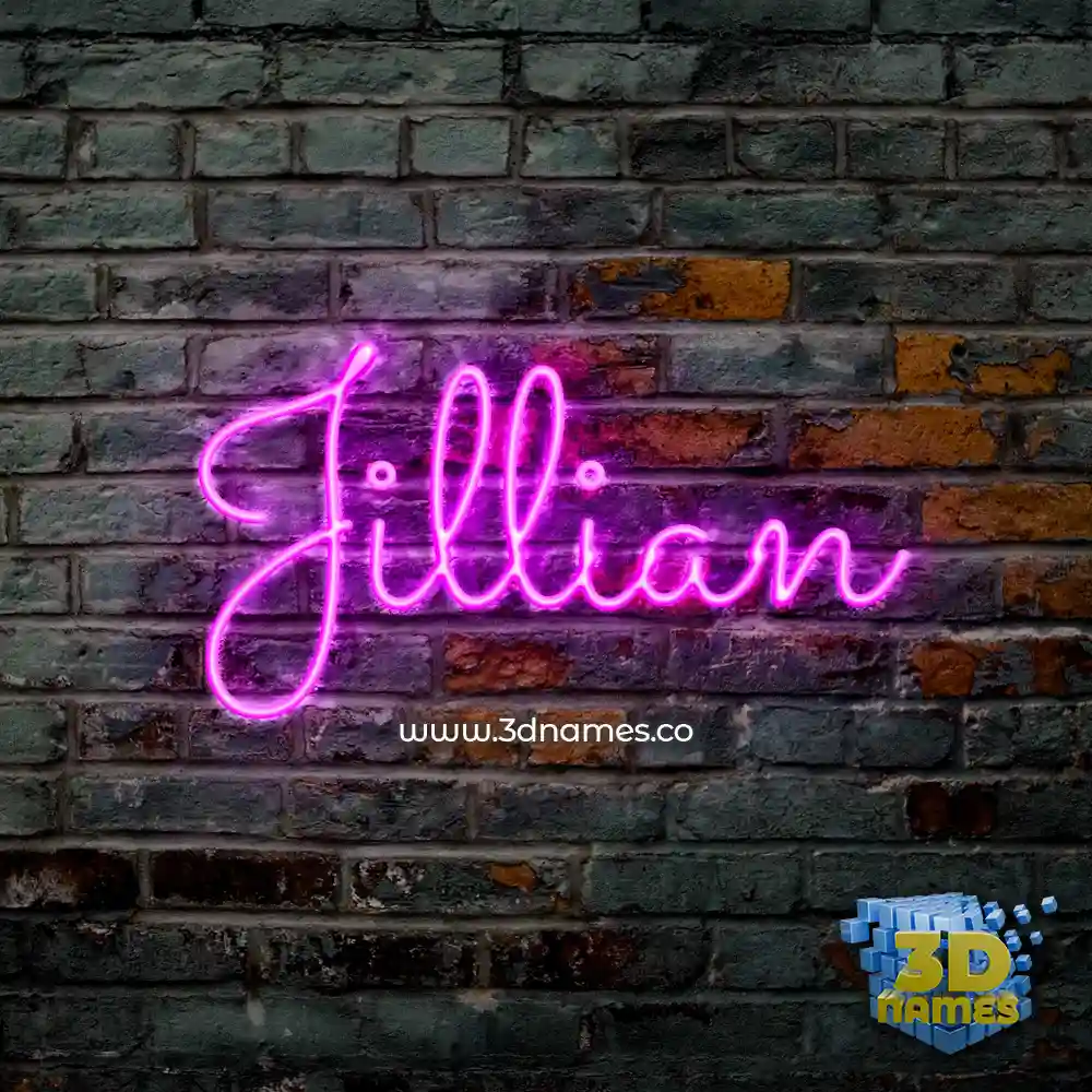 jillian in Pink Neon style - 3D name wallpaper