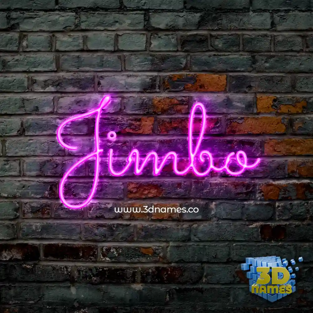 jimbo in Pink Neon style - 3D name wallpaper