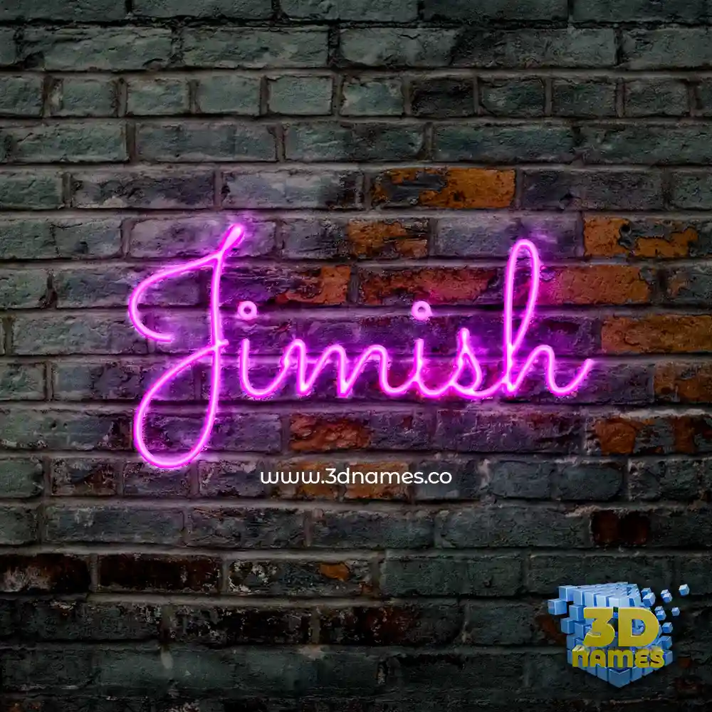 jimish in Pink Neon style - 3D name wallpaper