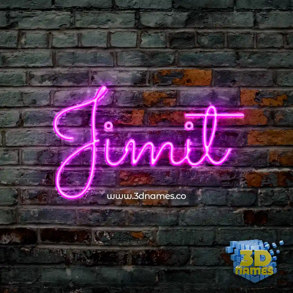 jimit in Pink Neon style - 3D name wallpaper