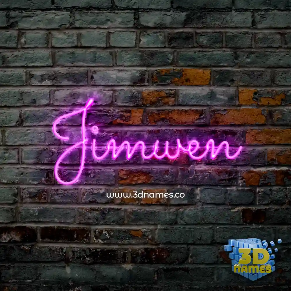 jimwen in Pink Neon style - 3D name wallpaper