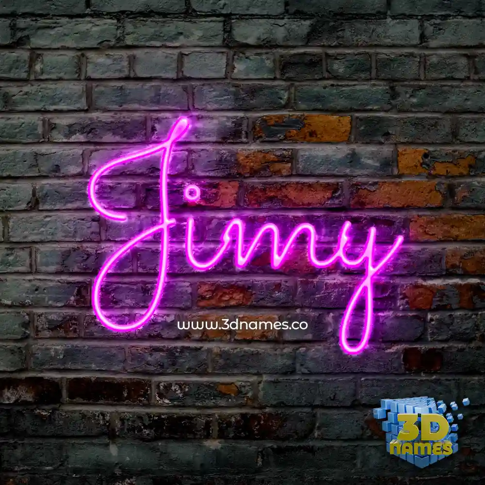 jimy in Pink Neon style - 3D name wallpaper