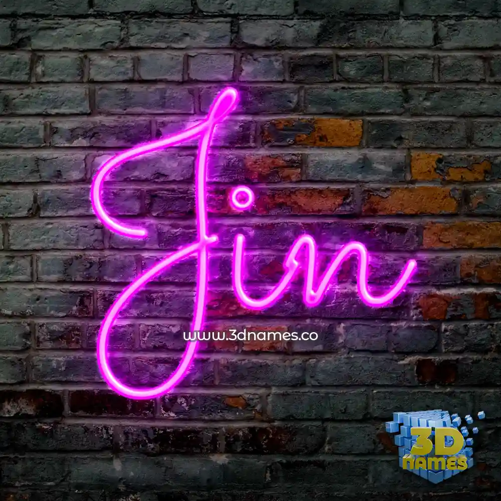 jin in Pink Neon style - 3D name wallpaper
