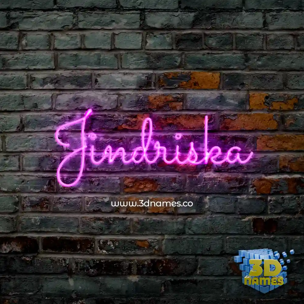 jindriska in Pink Neon style - 3D name wallpaper