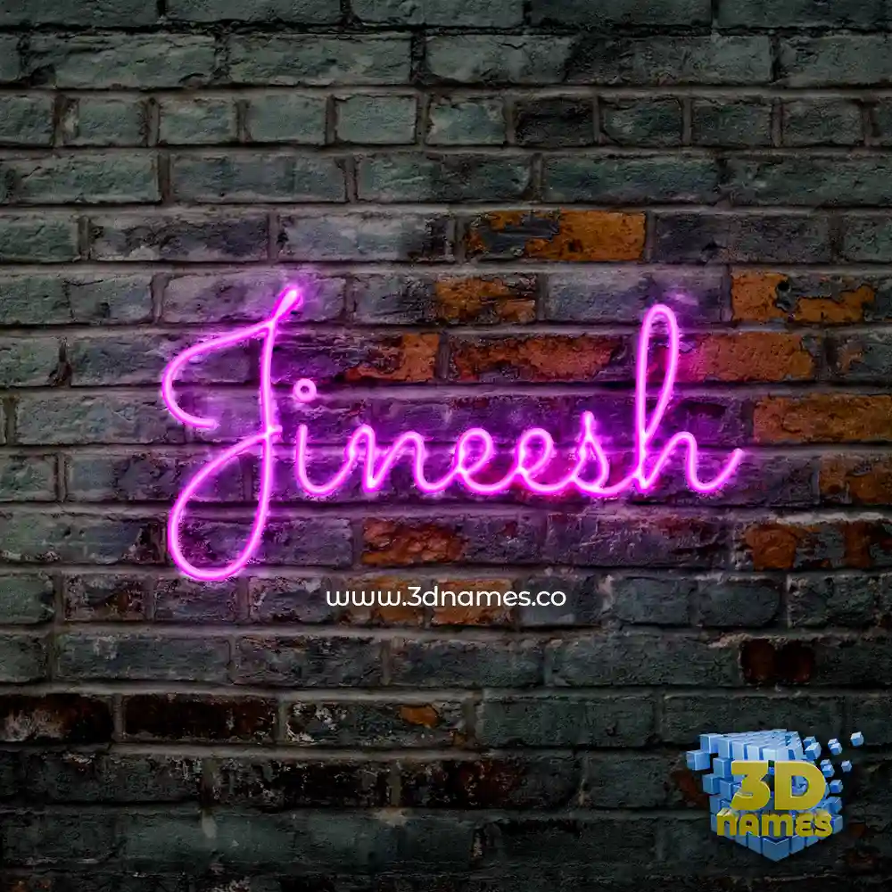 jineesh in Pink Neon style - 3D name wallpaper