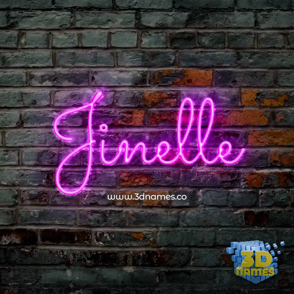 jinelle in Pink Neon style - 3D name wallpaper