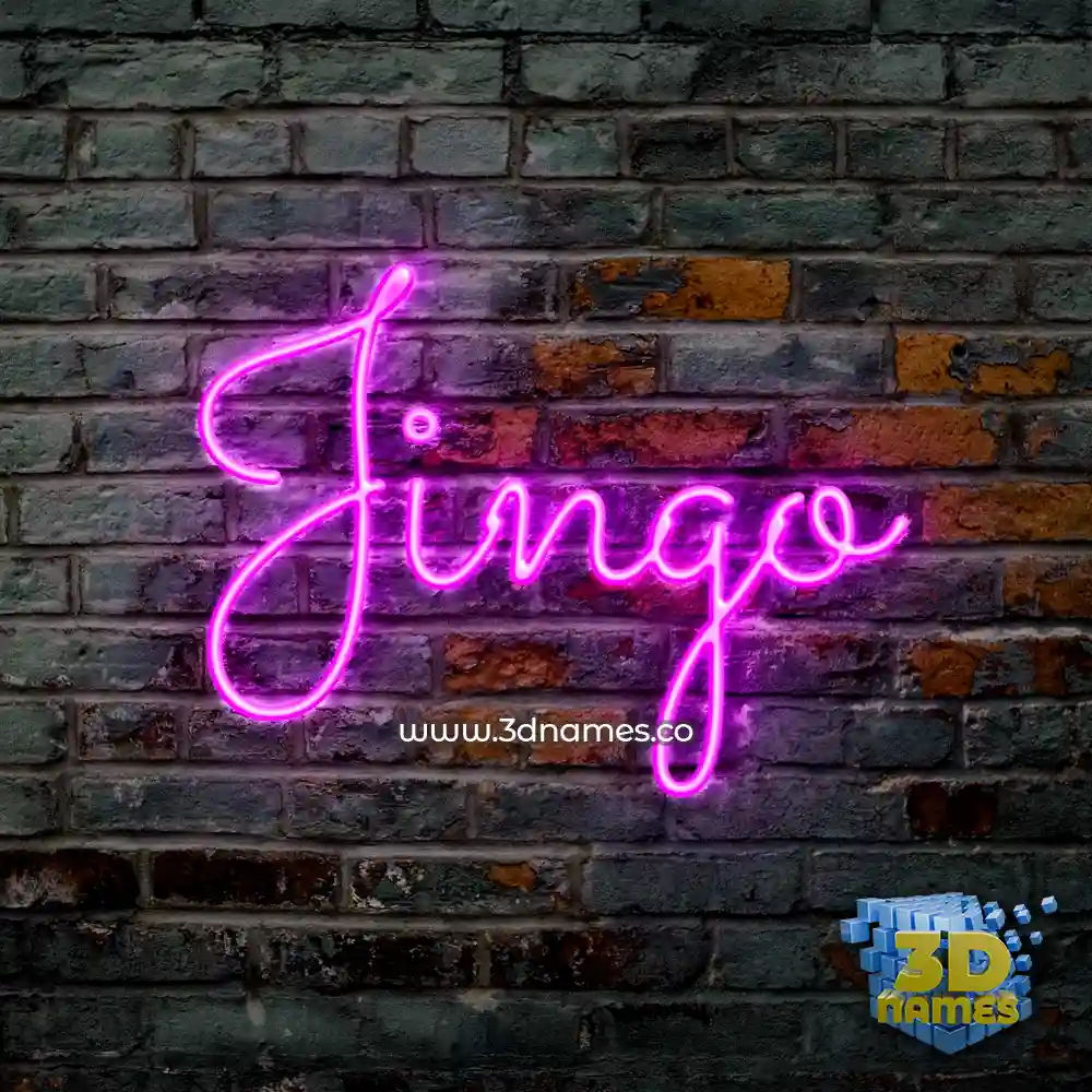 jingo in Pink Neon style - 3D name wallpaper