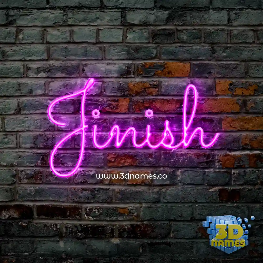 jinish in Pink Neon style - 3D name wallpaper