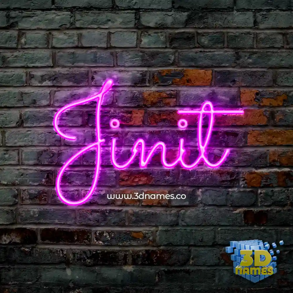 jinit in Pink Neon style - 3D name wallpaper