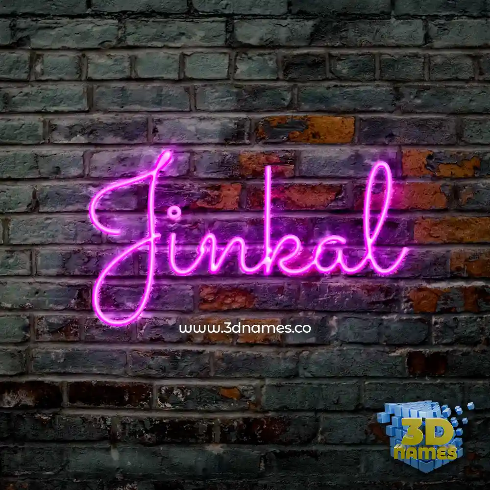jinkal in Pink Neon style - 3D name wallpaper