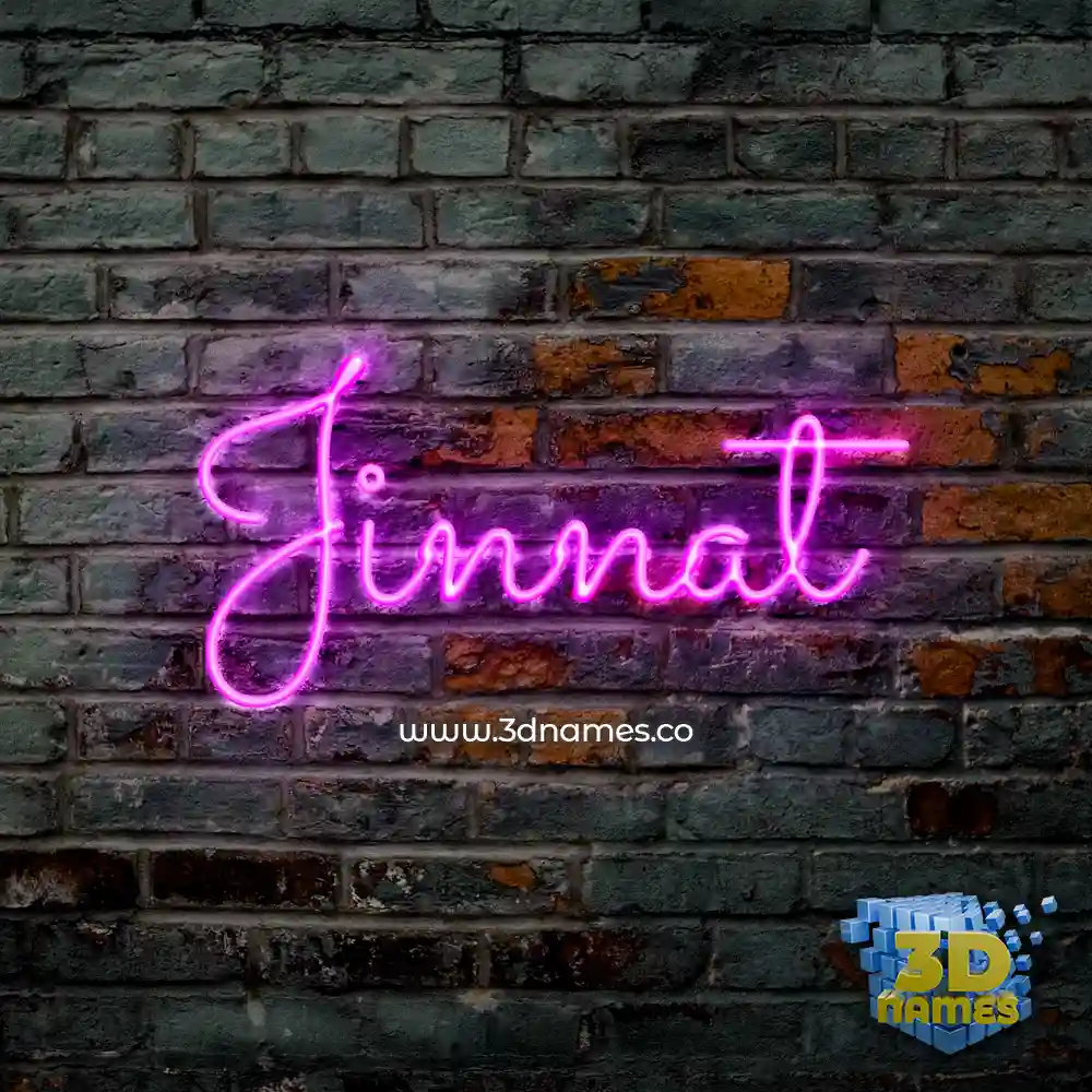 jinnat in Pink Neon style - 3D name wallpaper