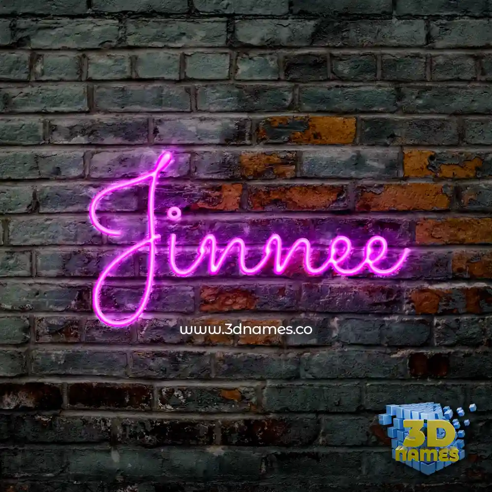 jinnee in Pink Neon style - 3D name wallpaper