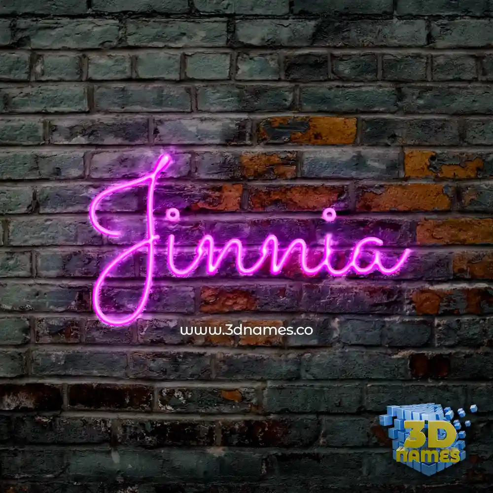 jinnia in Pink Neon style - 3D name wallpaper
