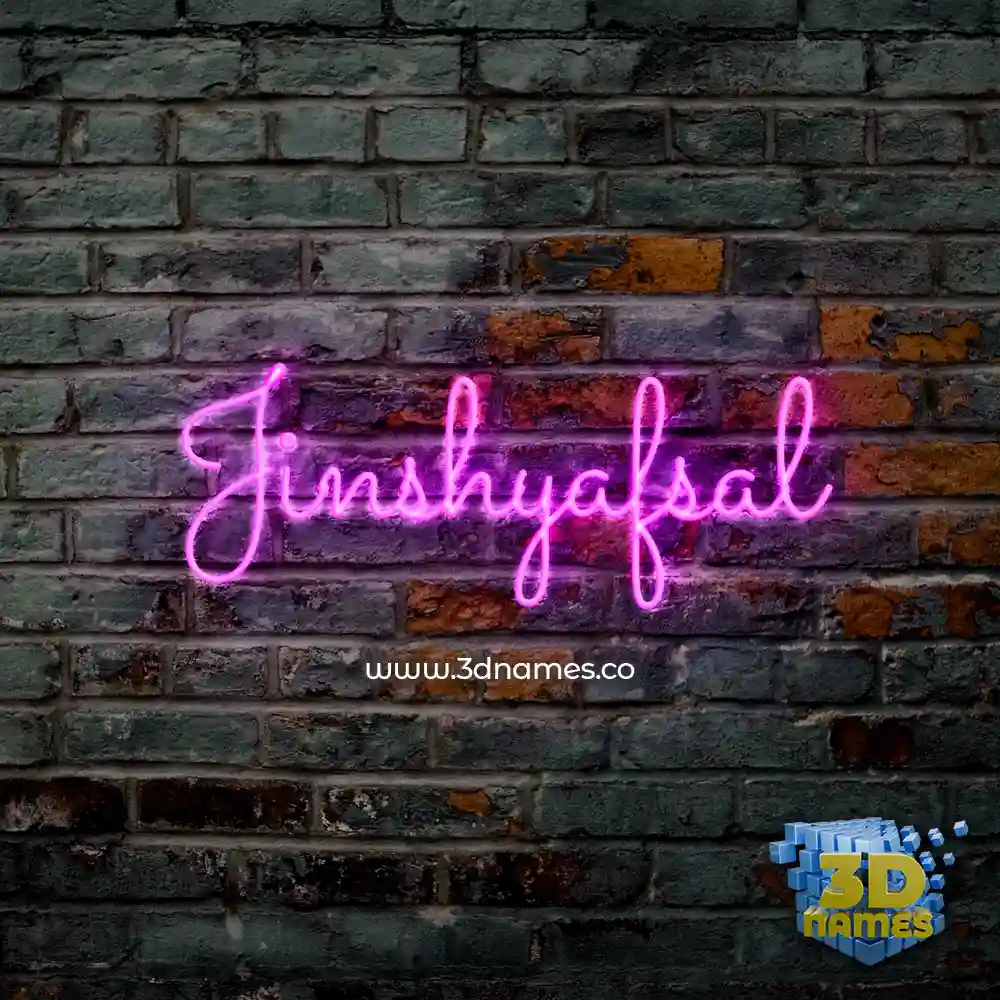 jinshyafsal in Pink Neon style - 3D name wallpaper