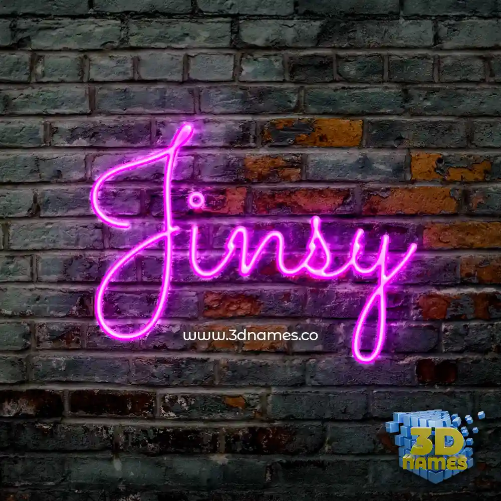 jinsy in Pink Neon style - 3D name wallpaper