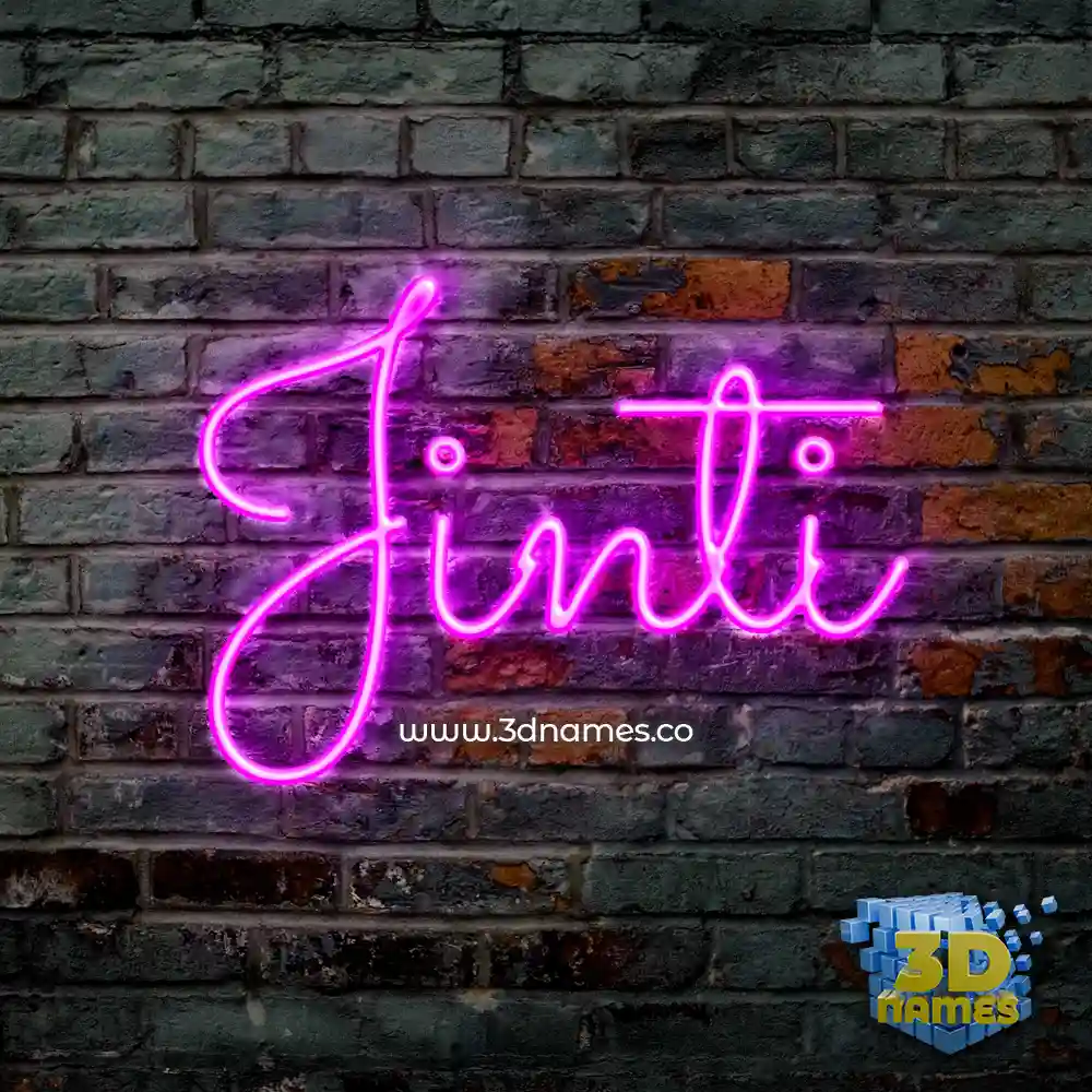 jinti in Pink Neon style - 3D name wallpaper