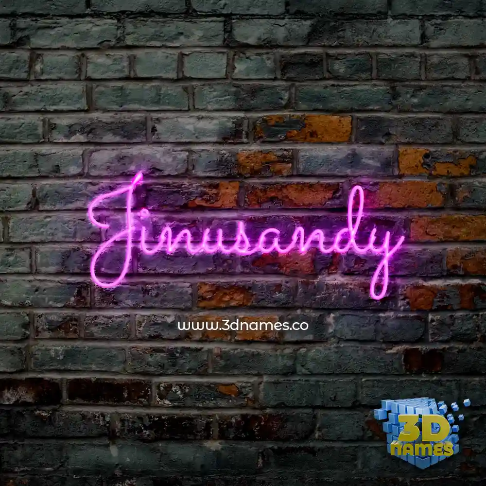 jinusandy in Pink Neon style - 3D name wallpaper