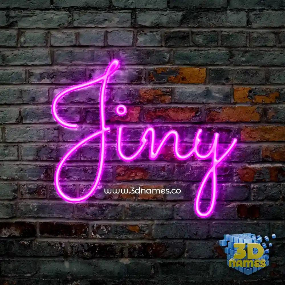 jiny in Pink Neon style - 3D name wallpaper