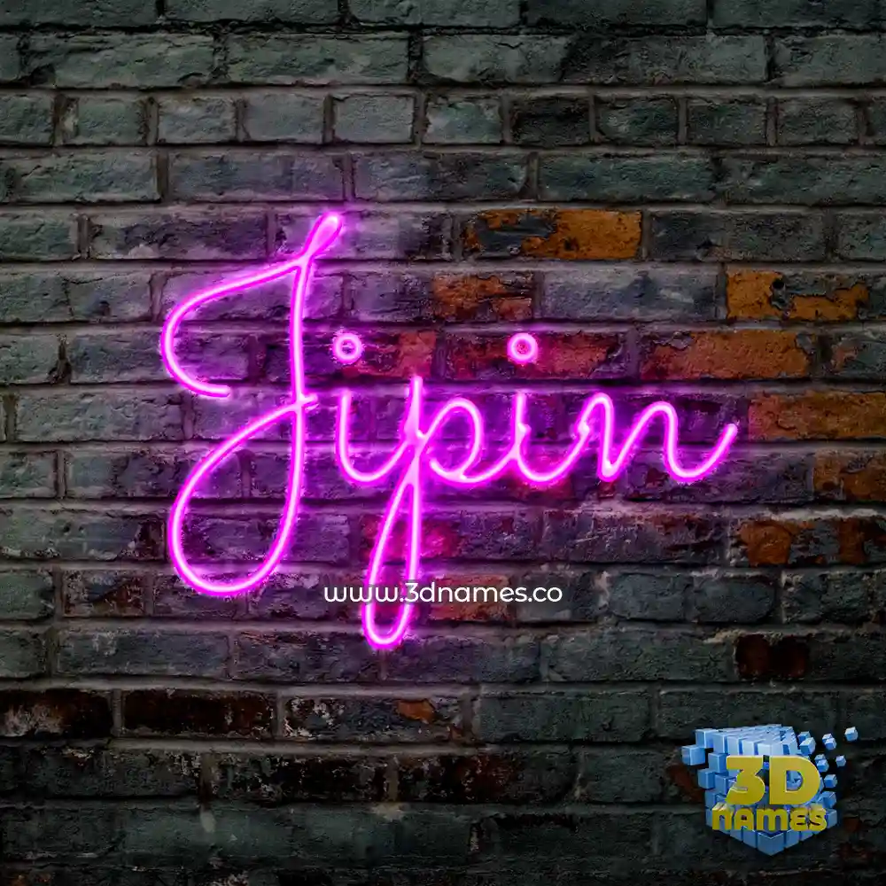 jipin in Pink Neon style - 3D name wallpaper