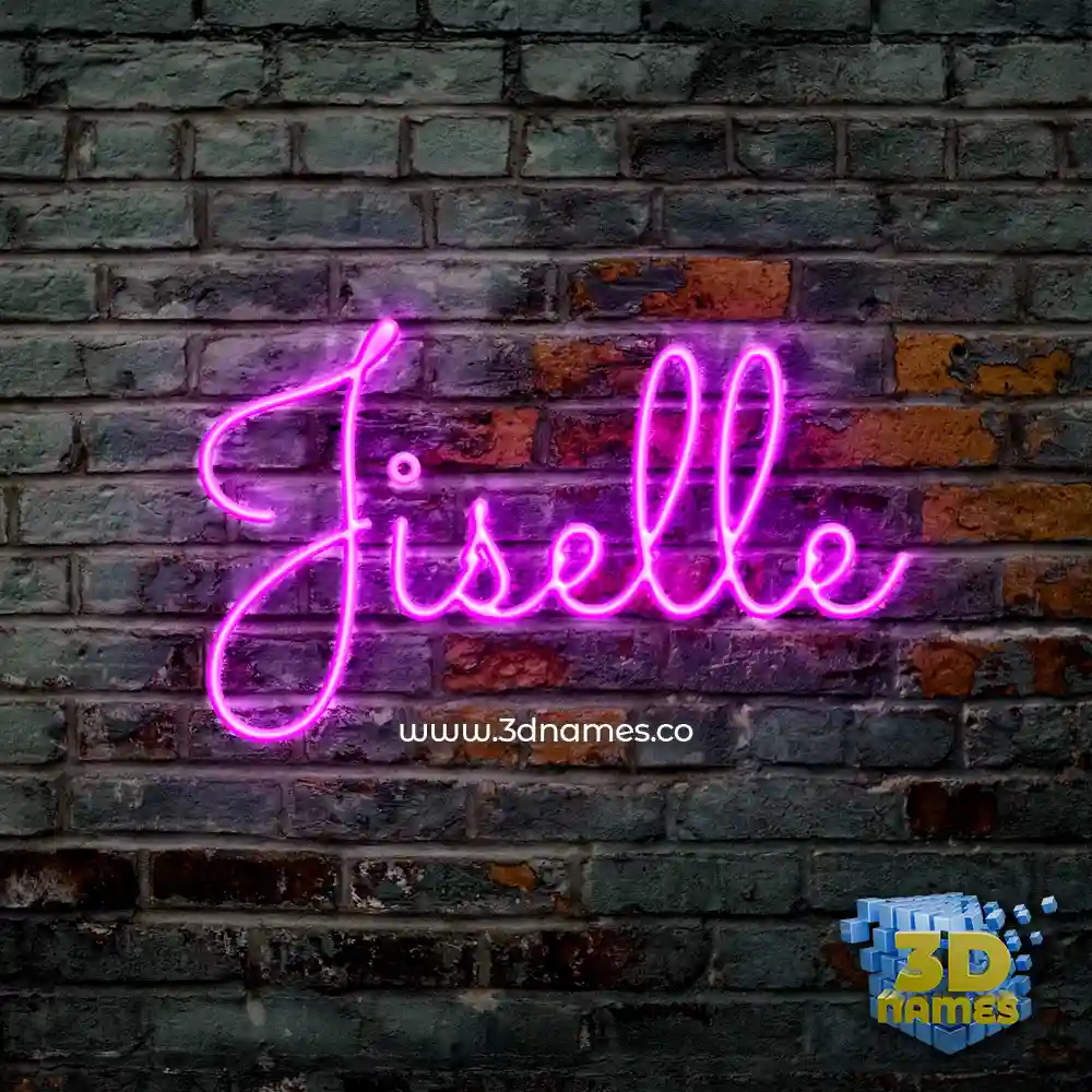 jiselle in Pink Neon style - 3D name wallpaper