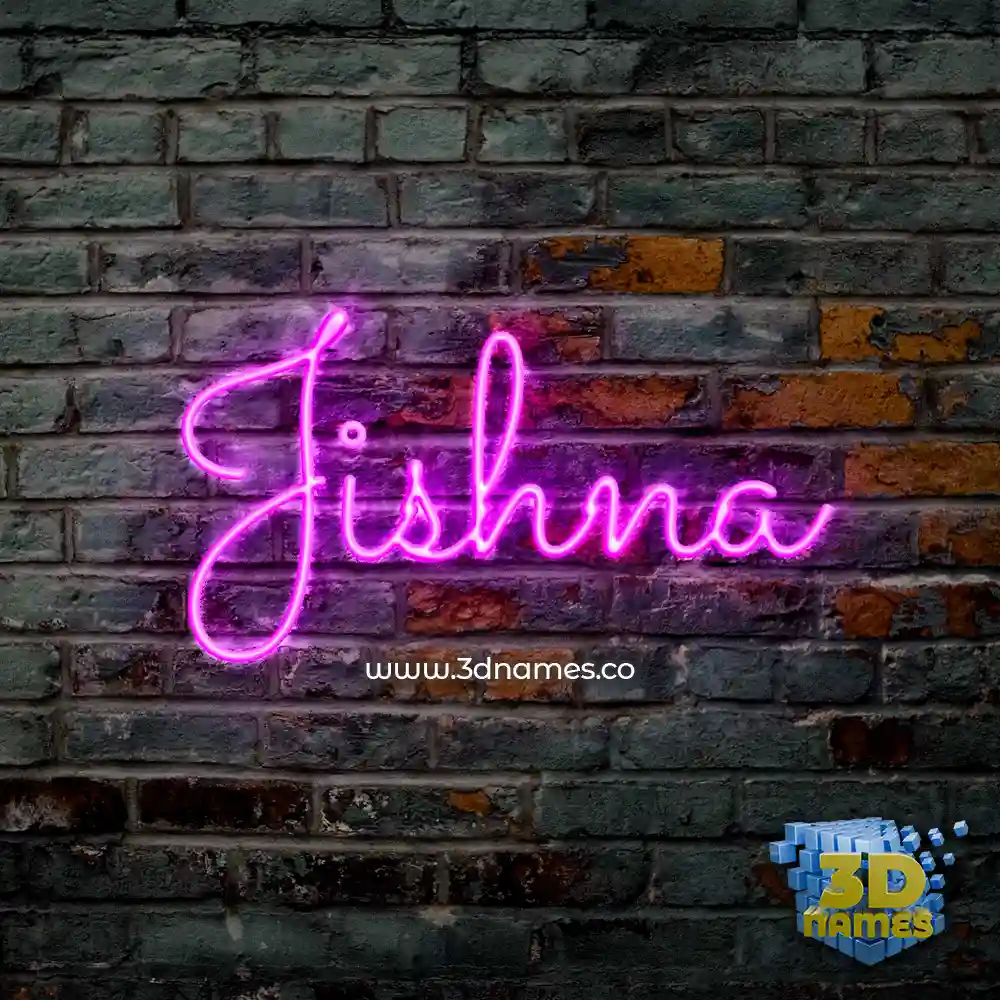 jishna in Pink Neon style - 3D name wallpaper